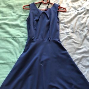 Blue fit and flare dress